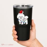 Bichon Frise Christmas Light Funny Dog Lover Gift Tumbler thumb 2