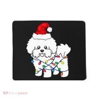 Bichon Frise Christmas Light Funny Dog Lover Gift Mousepad thumb 0