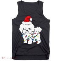 Bichon Frise Christmas Light Funny Dog Lover Gift Tank Top thumb 0