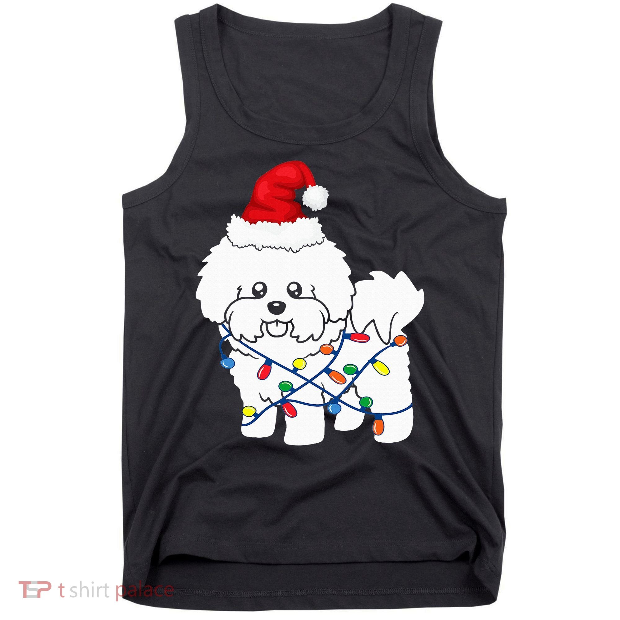 Bichon Frise Christmas Light Funny Dog Lover Gift Tank Top