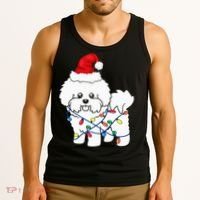 Bichon Frise Christmas Light Funny Dog Lover Gift Tank Top thumb 3