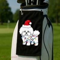 Bichon Frise Christmas Light Funny Dog Lover Gift Golf Towel thumb 2
