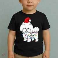 Bichon Frise Christmas Light Funny Dog Lover Gift Toddler T-Shirt thumb 2