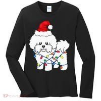 Bichon Frise Christmas Light Funny Dog Lover Gift Women's Long Sleeve Shirt thumb 0