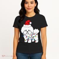Bichon Frise Christmas Light Funny Dog Lover Gift Women's T-Shirt thumb 4