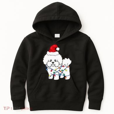 Bichon Frise Christmas Light Funny Dog Lover Gift Kids Hoodie