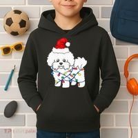 Bichon Frise Christmas Light Funny Dog Lover Gift Kids Hoodie thumb 2