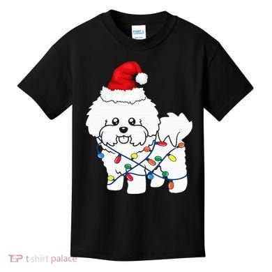 Bichon Frise Christmas Light Funny Dog Lover Gift Kids T-Shirt