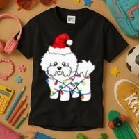 Bichon Frise Christmas Light Funny Dog Lover Gift Kids T-Shirt thumb 3