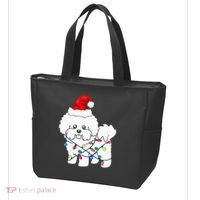 Bichon Frise Christmas Light Funny Dog Lover Gift Tote Bag thumb 3