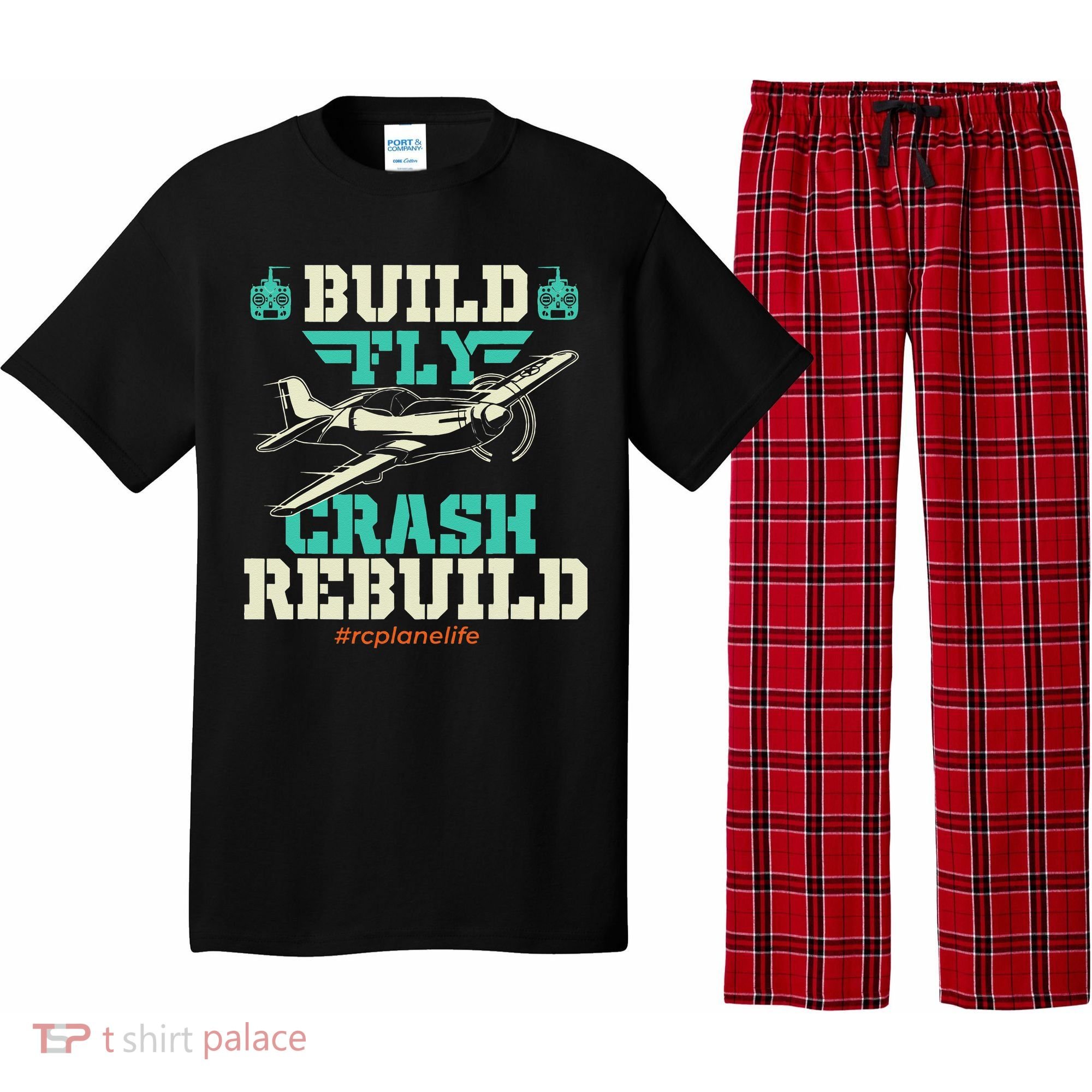 Build Fly Crash Rebuild RC Airplane Pilot RC Plane Pajama Set
