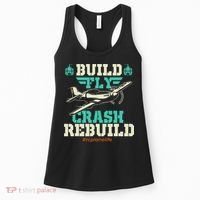 Build Fly Crash Rebuild RC Airplane Pilot RC Plane Women's Tank Top thumb 0