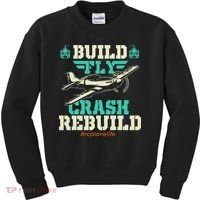 Build Fly Crash Rebuild RC Airplane Pilot RC Plane Kids Sweatshirt thumb 0