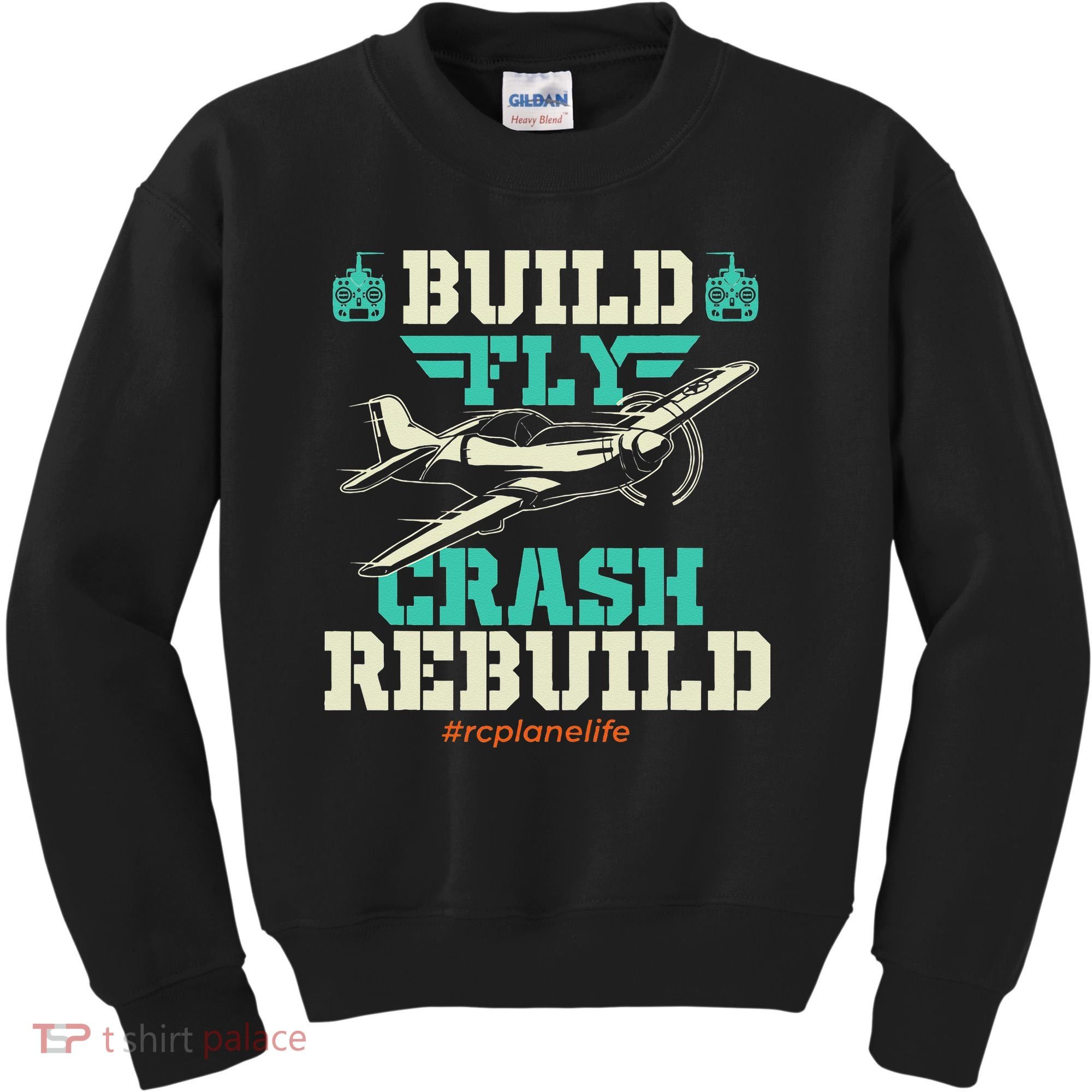 Build Fly Crash Rebuild RC Airplane Pilot RC Plane Kids Sweatshirt