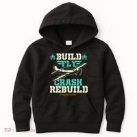 Build Fly Crash Rebuild RC Airplane Pilot RC Plane Kids Hoodie thumb 0