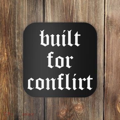 Built For Conflict Funny Gym Workout Lovers Coaster