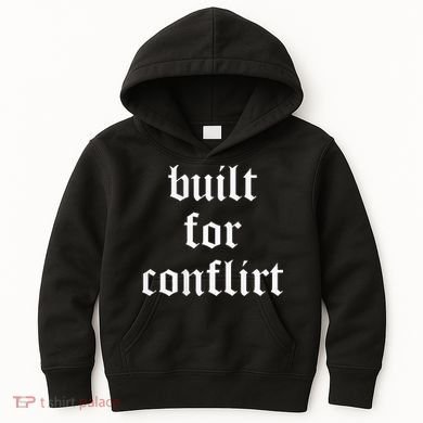 Built For Conflict Funny Gym Workout Lovers Kids Hoodie