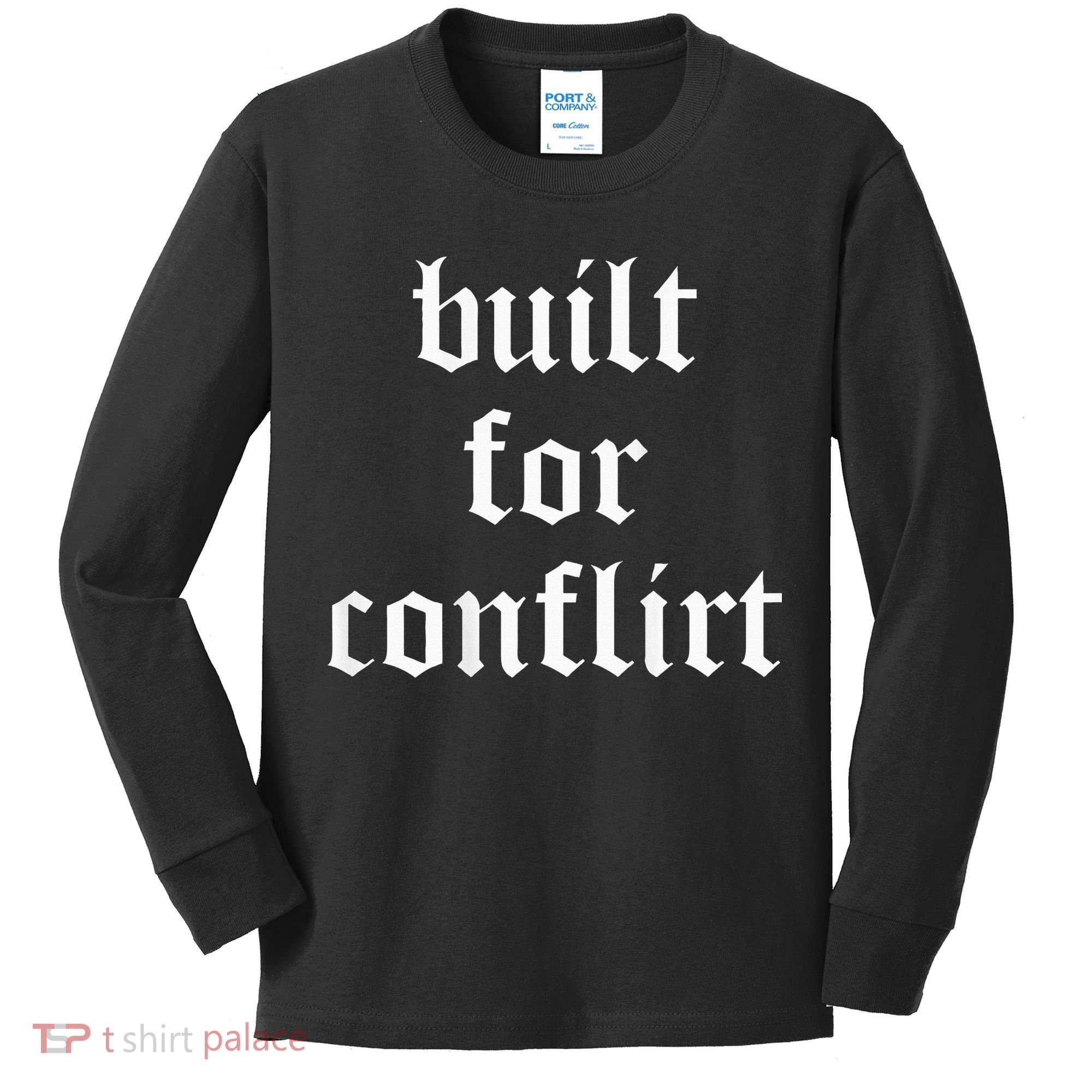 Built For Conflict Funny Gym Workout Lovers Kids Long Sleeve Shirt