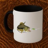 Bass Fish Chasing Lure Hook Fishing Fan Coffee Mug thumb 2