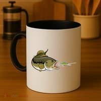 Bass Fish Chasing Lure Hook Fishing Fan Coffee Mug thumb 4