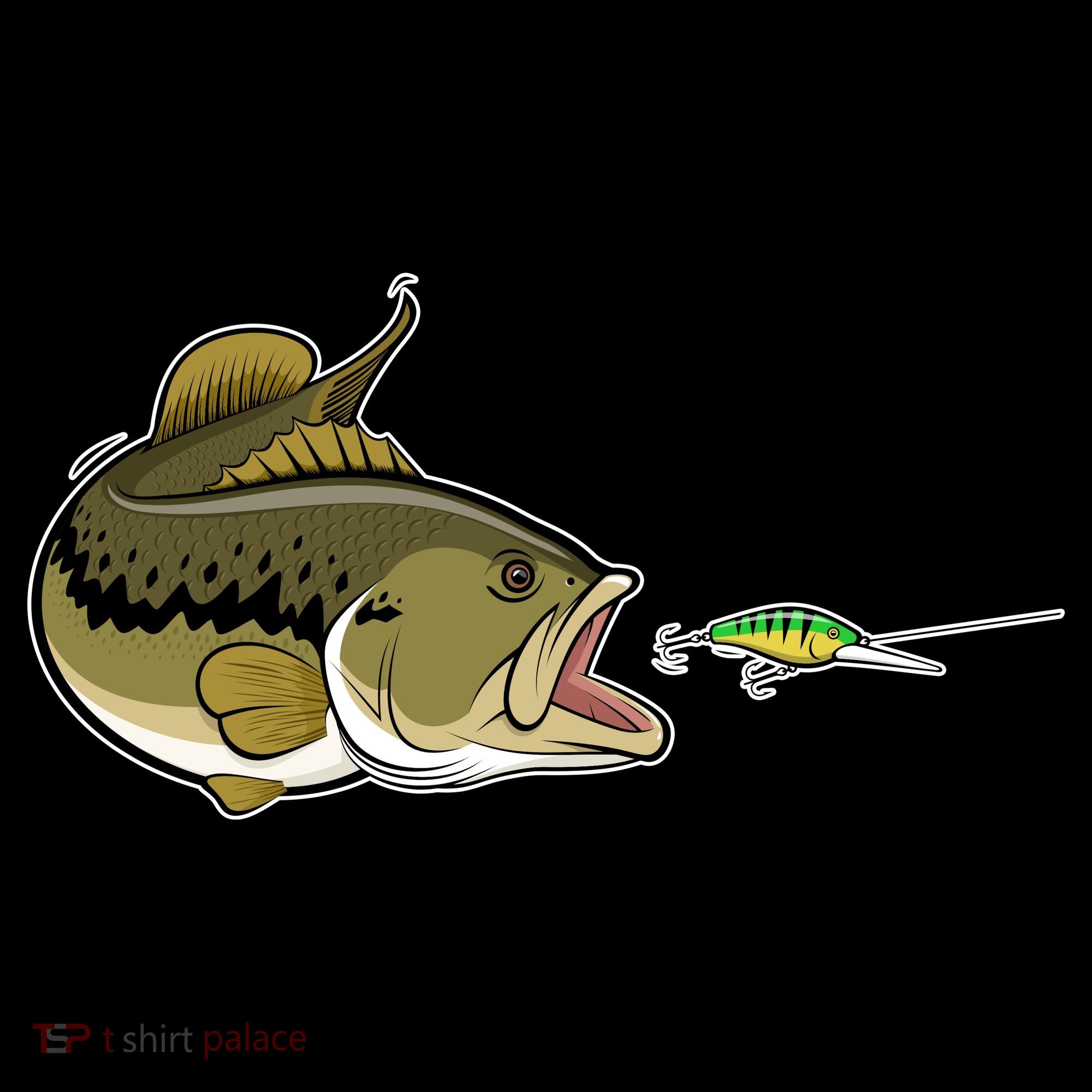 Bass Fish Chasing Lure Hook Fishing Fan Coffee Mug