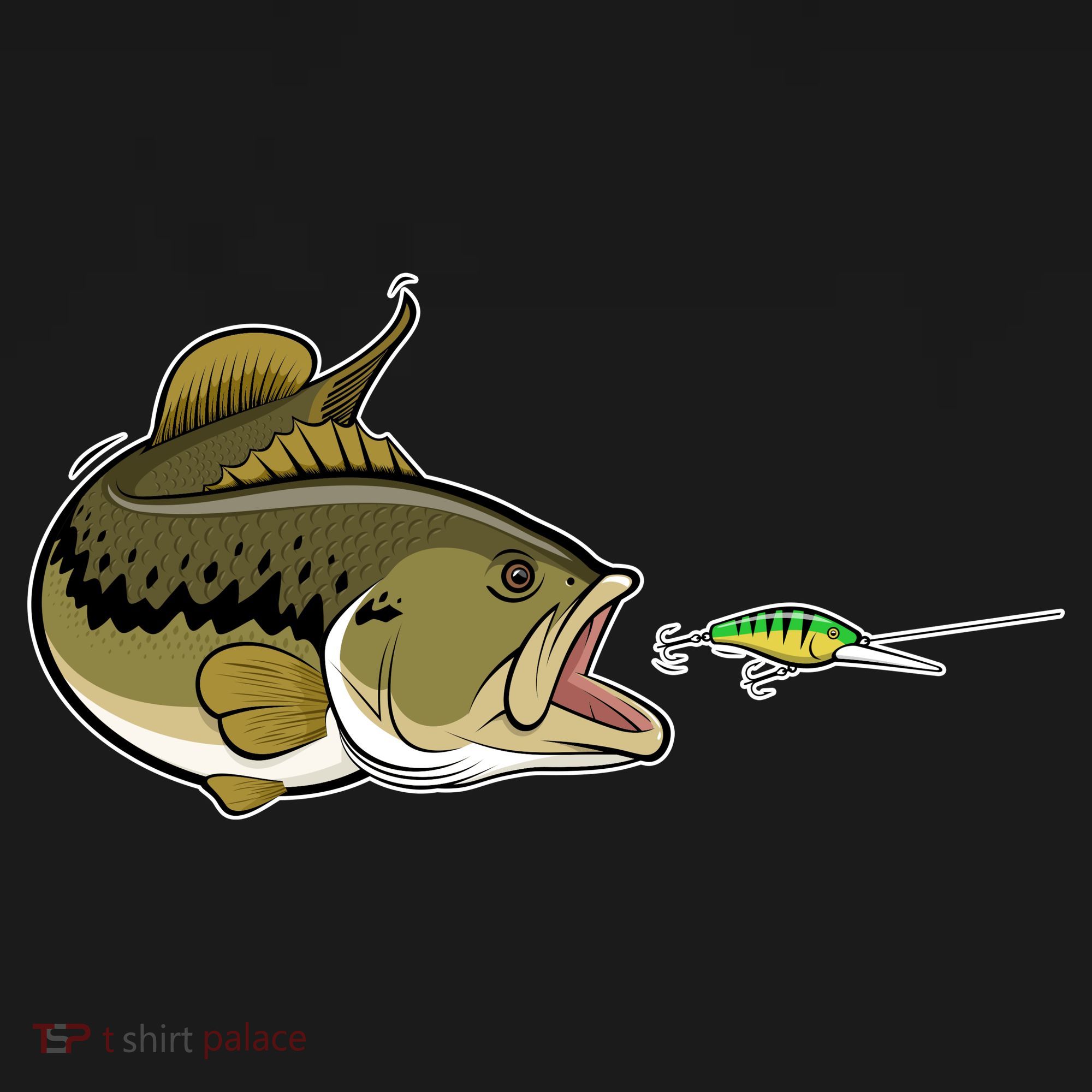 Bass Fish Chasing Lure Hook Fishing Fan Ornament