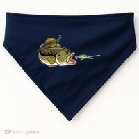 Bass Fish Chasing Lure Hook Fishing Fan USA-Made Doggie Bandana thumb 0