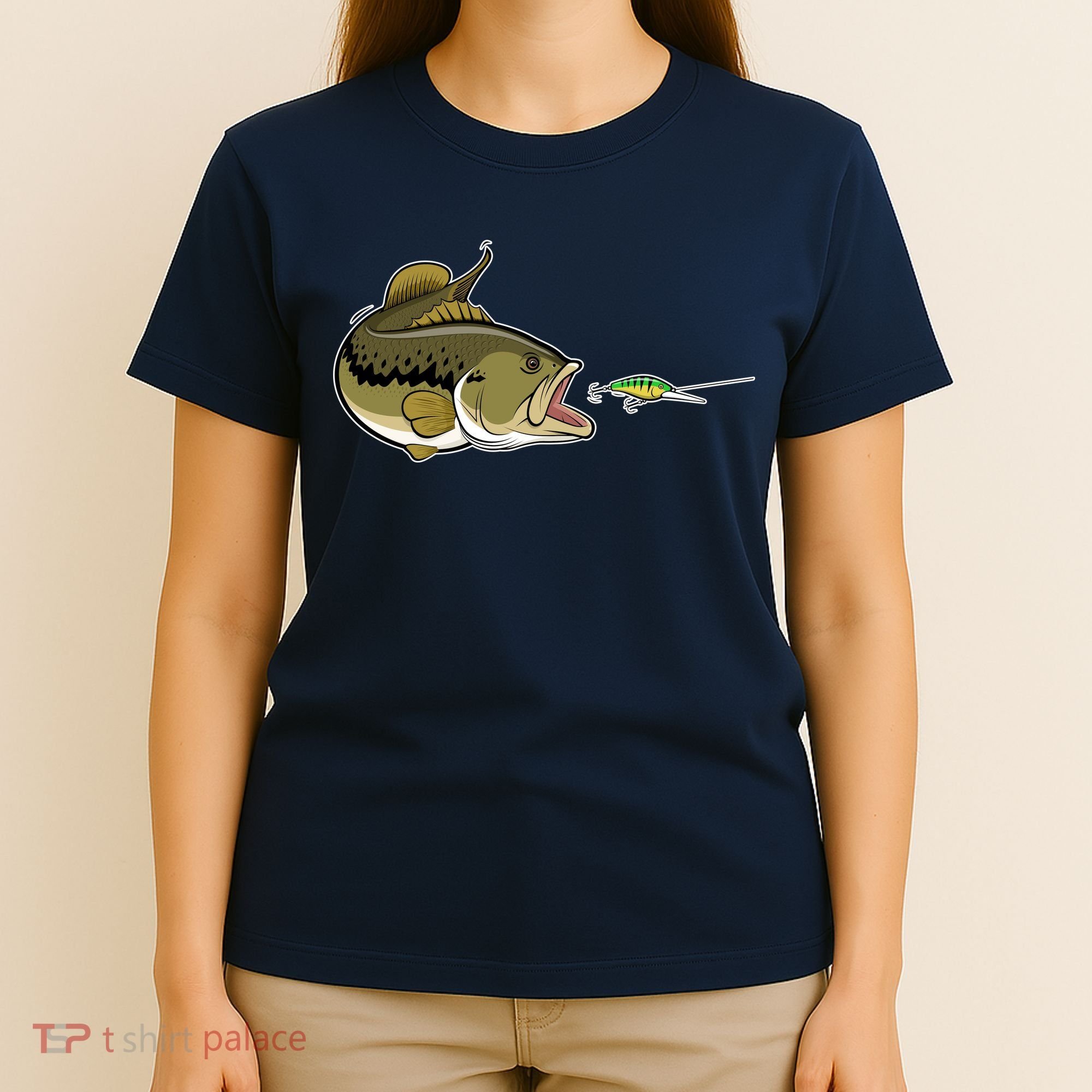 Bass Fish Chasing Lure Hook Fishing Fan T-Shirt