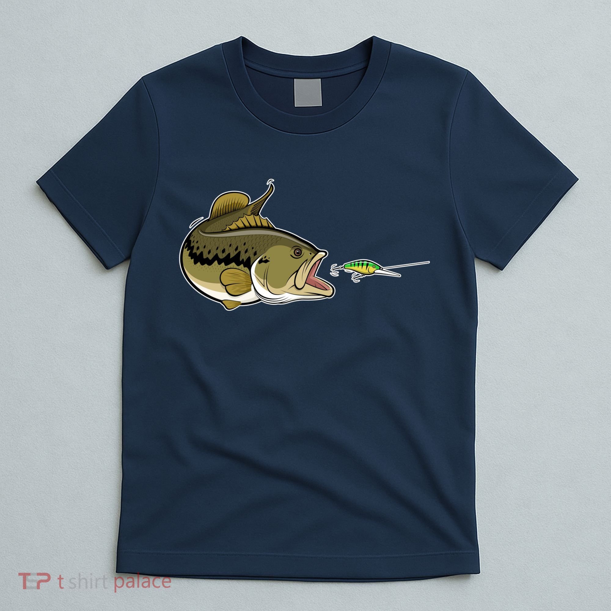 Bass Fish Chasing Lure Hook Fishing Fan T-Shirt