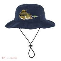 Bass Fish Chasing Lure Hook Fishing Fan Bucket Hat thumb 0