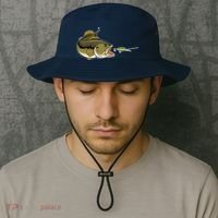 Bass Fish Chasing Lure Hook Fishing Fan Bucket Hat thumb 2