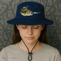 Bass Fish Chasing Lure Hook Fishing Fan Bucket Hat thumb 3