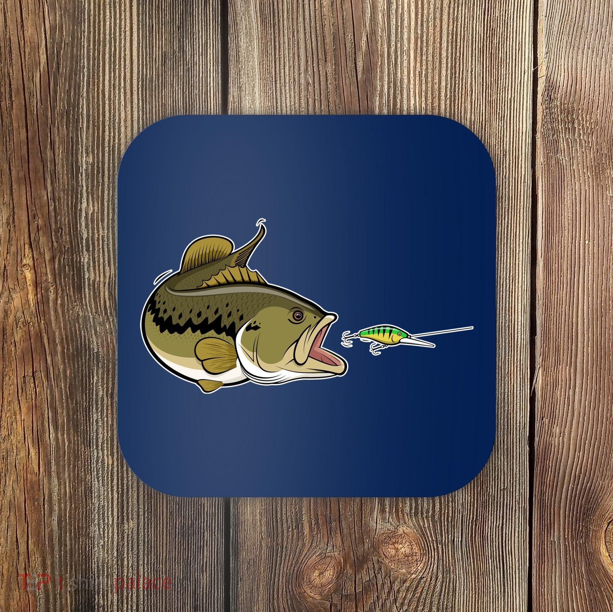 Bass Fish Chasing Lure Hook Fishing Fan Coaster