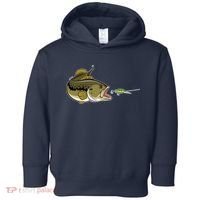 Bass Fish Chasing Lure Hook Fishing Fan Toddler Hoodie thumb 0