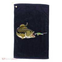 Bass Fish Chasing Lure Hook Fishing Fan Golf Towel thumb 0