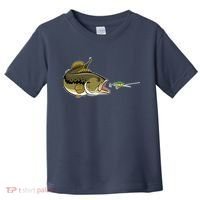 Bass Fish Chasing Lure Hook Fishing Fan Toddler T-Shirt thumb 0