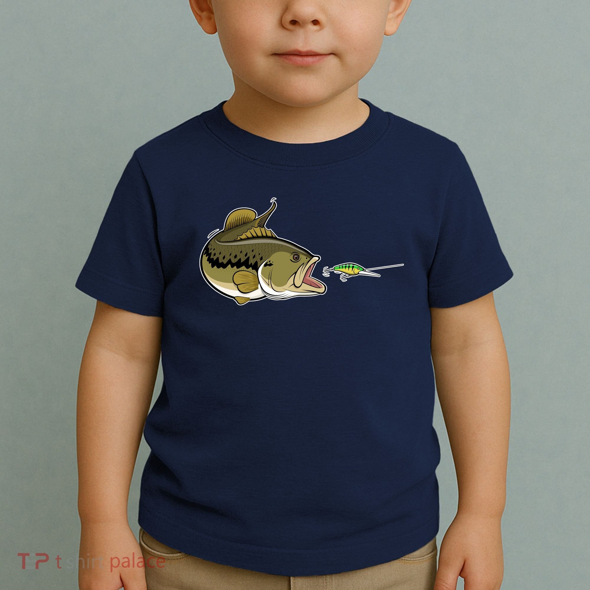 Bass Fish Chasing Lure Hook Fishing Fan Toddler T-Shirt