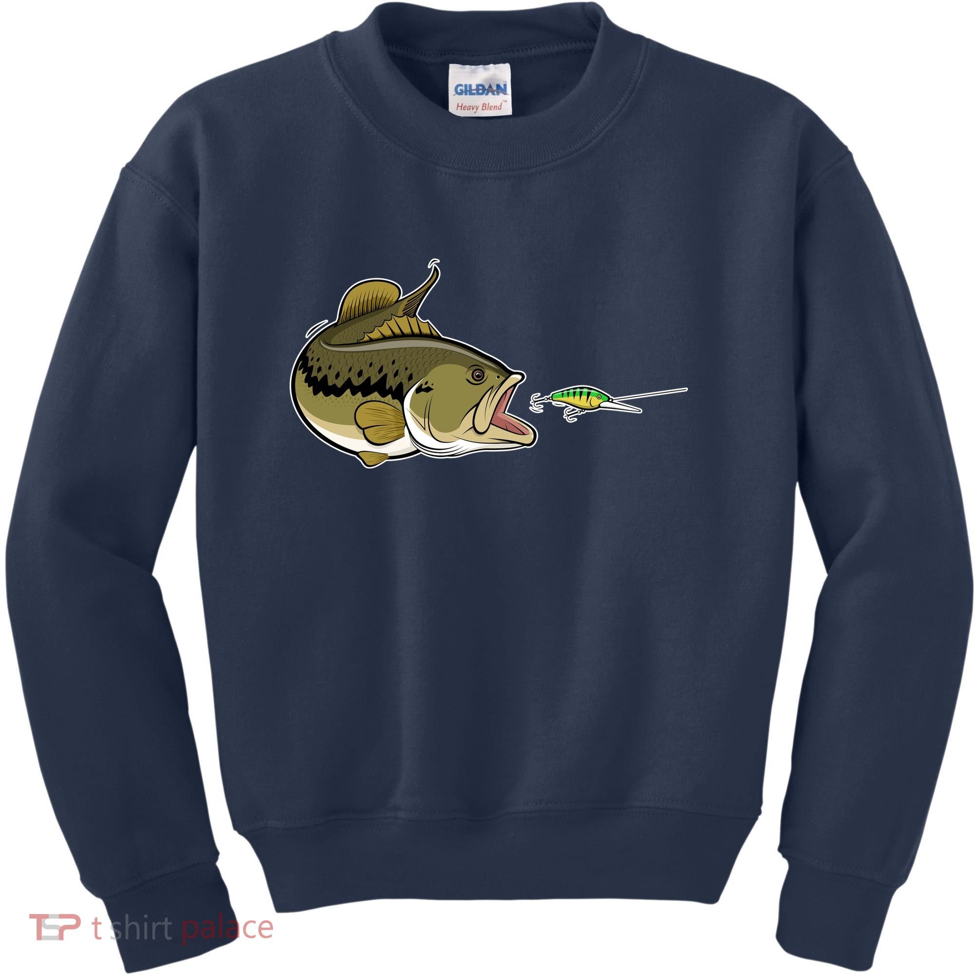 Bass Fish Chasing Lure Hook Fishing Fan Kids Sweatshirt