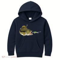 Bass Fish Chasing Lure Hook Fishing Fan Kids Hoodie thumb 0