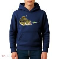 Bass Fish Chasing Lure Hook Fishing Fan Kids Hoodie thumb 4