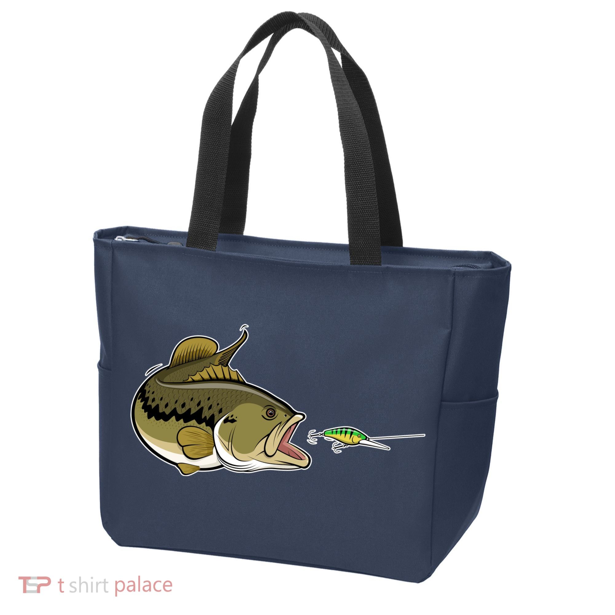 Bass Fish Chasing Lure Hook Fishing Fan Tote Bag