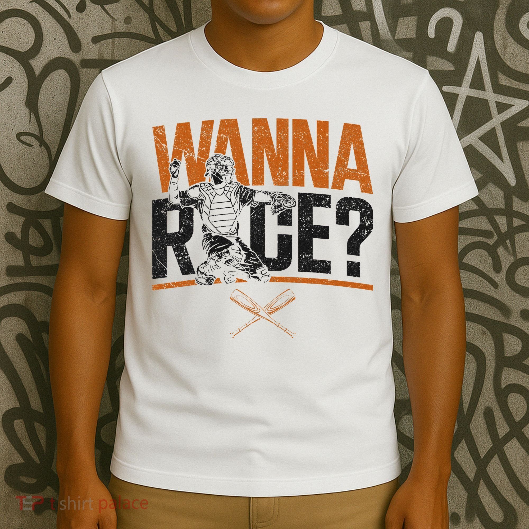 Baseball Fan Catcher Vintage Wanna Race T-Shirt