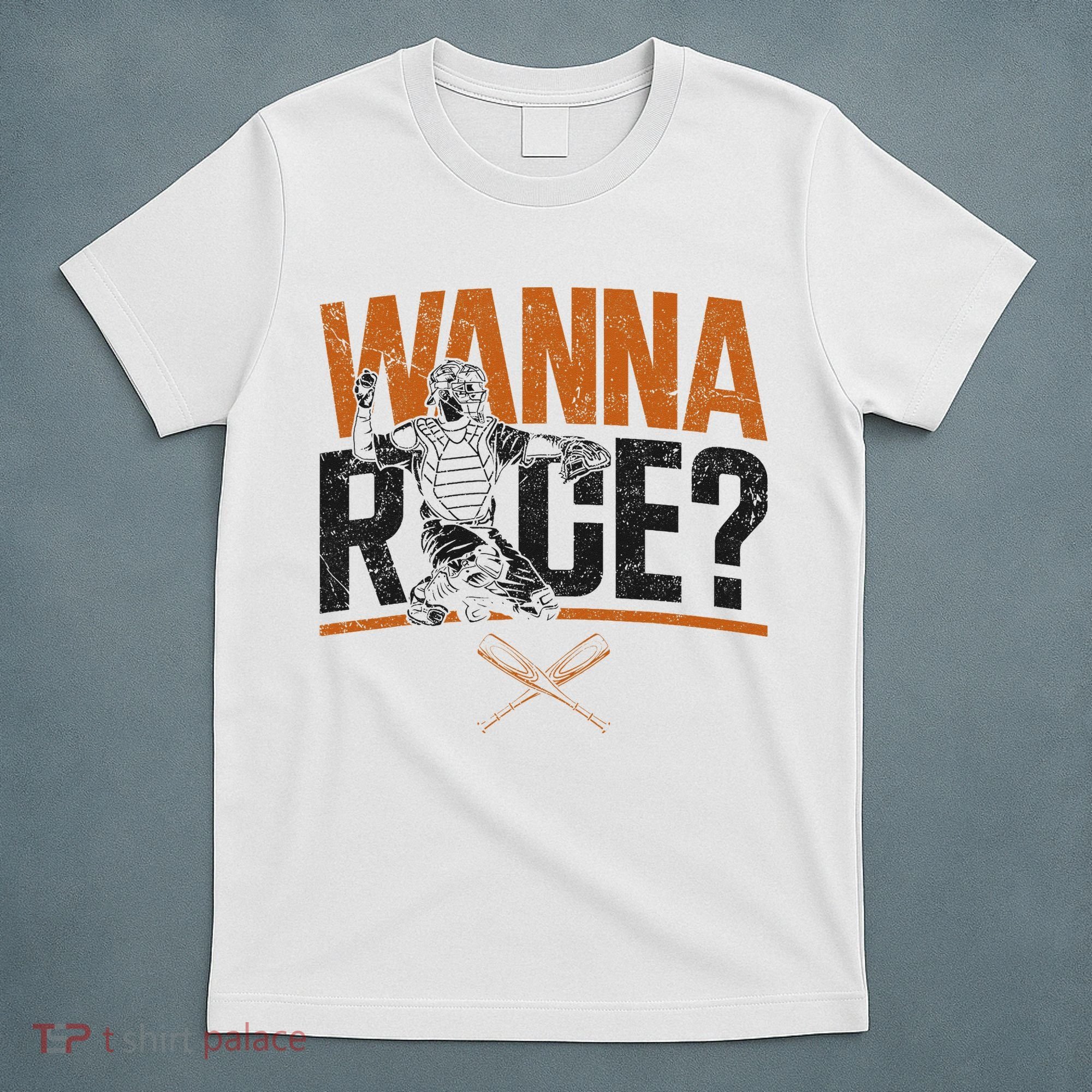 Baseball Fan Catcher Vintage Wanna Race T-Shirt