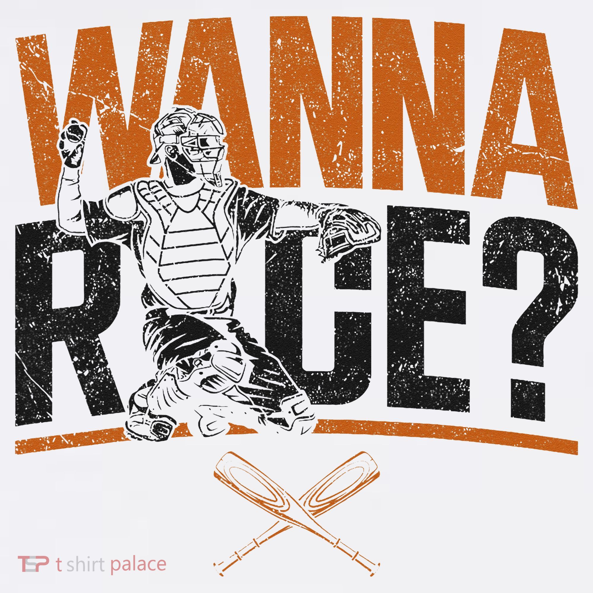 Baseball Fan Catcher Vintage Wanna Race T-Shirt