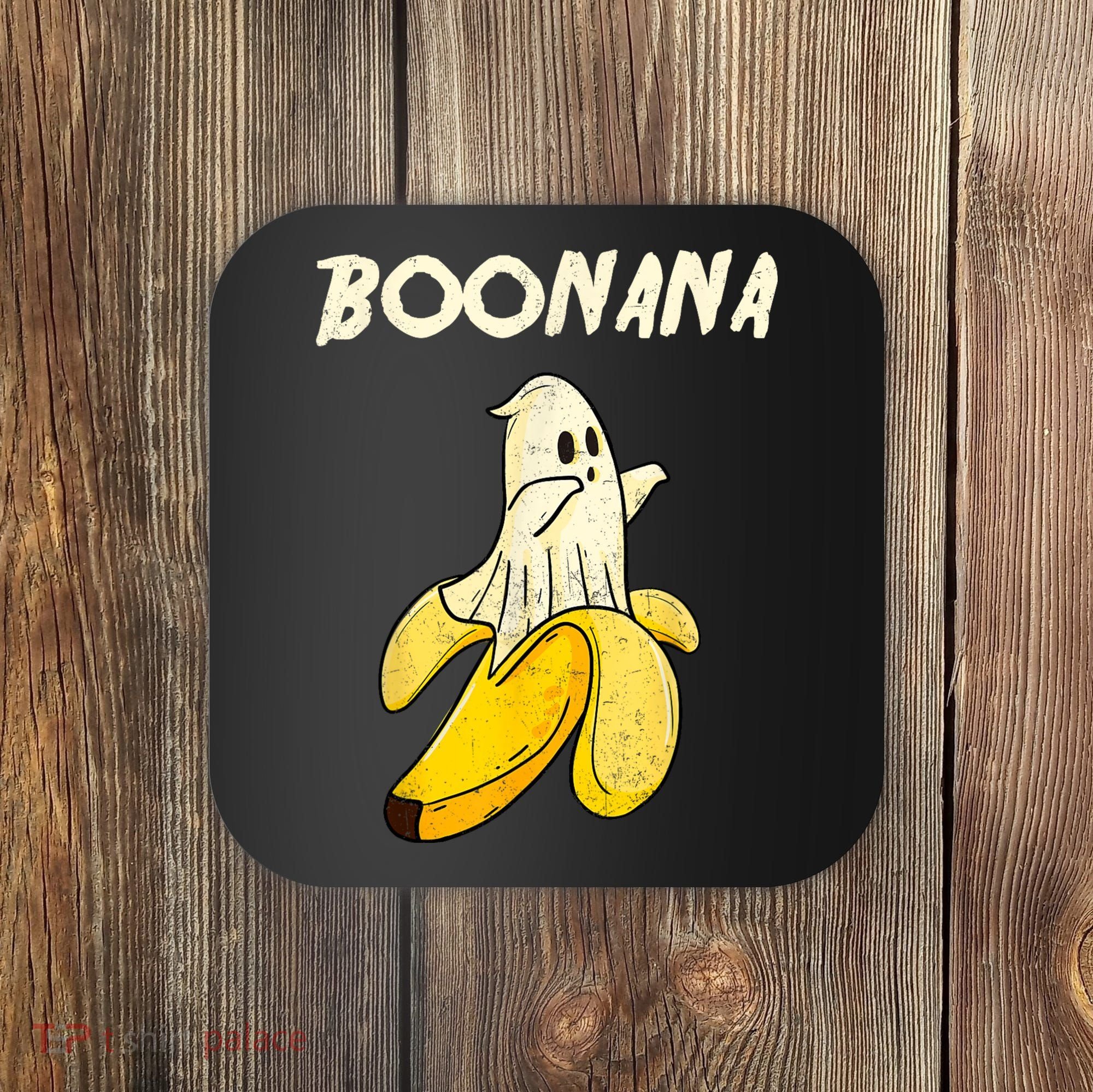 Boonana Funny Cute Banana Ghost Halloween Banana Lover Gifts Coaster