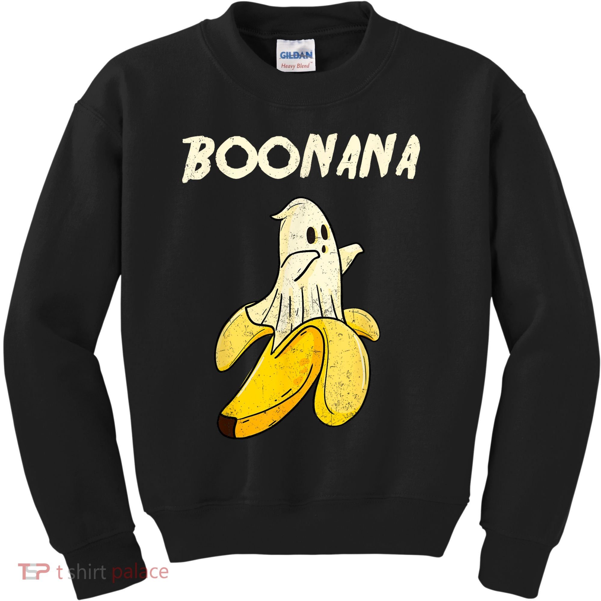 Boonana Funny Cute Banana Ghost Halloween Banana Lover Gifts Kids Sweatshirt