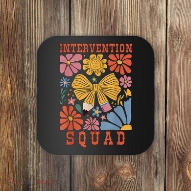 Boho Floral Coquette Intervention Squad Early Intervention Coaster