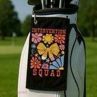 Boho Floral Coquette Intervention Squad Early Intervention Golf Towel thumb 2