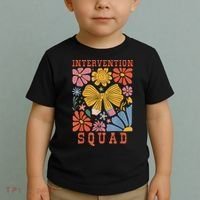 Boho Floral Coquette Intervention Squad Early Intervention Toddler T-Shirt thumb 2