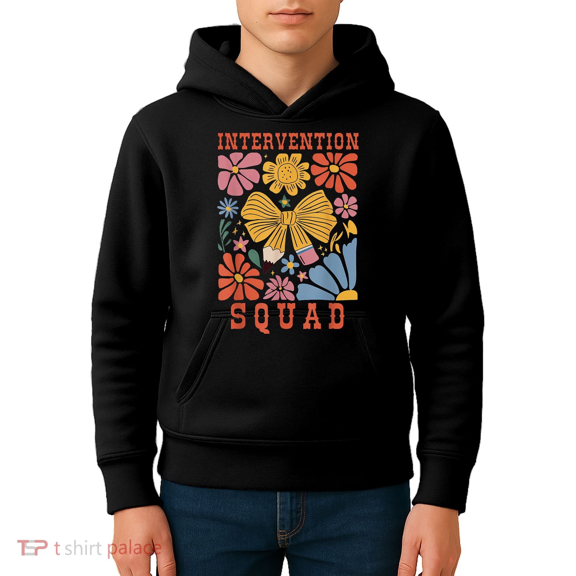 Boho Floral Coquette Intervention Squad Early Intervention Kids Hoodie
